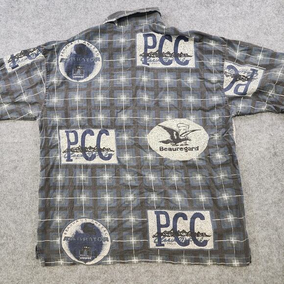 VTG Paragraff T Shirt Mens XL Plaid Beauregard PCC Graphic Pocket Button Down Up - Picture 10 of 11